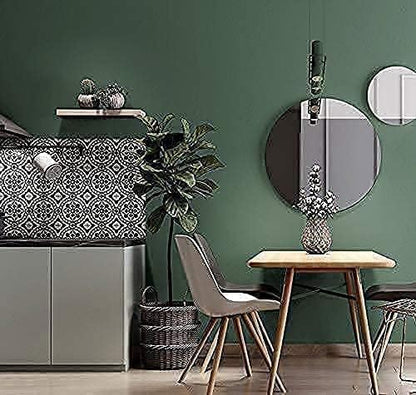Dimoon 118''x17.7'' Green Peel and Stick Wallpaper Contact Paper Modern Self Adhesive Wall Paper Removable Renter Friendly Textured Solid Color Shelf Cabinet Vinyl Roll (118''x17.7'',Dark Green) - Colors A