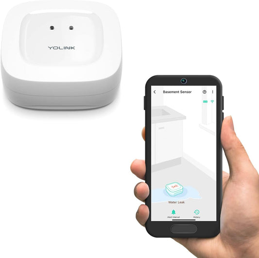 YoLink Water Leak Starter Kit: Hub + 4 Leak Sensor 1 (Silent), LoRa Long-Range, App/SMS/Email Alerts, D2D Offline Triggers, 2 AAA Up to 5-Year Battery, Compatible with Alexa/IFTTT/Home Assistant