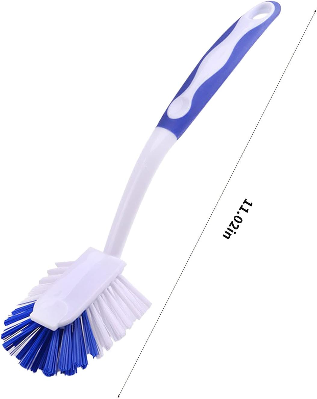 Kitchen Brushes for Dishes, Sink Brush with Stiff Bristles for Sink, Pots, Pans Stove Cookware Cleaning, Dish Cleaning Brush with Long Handle and Hook for Space Saving, Blue