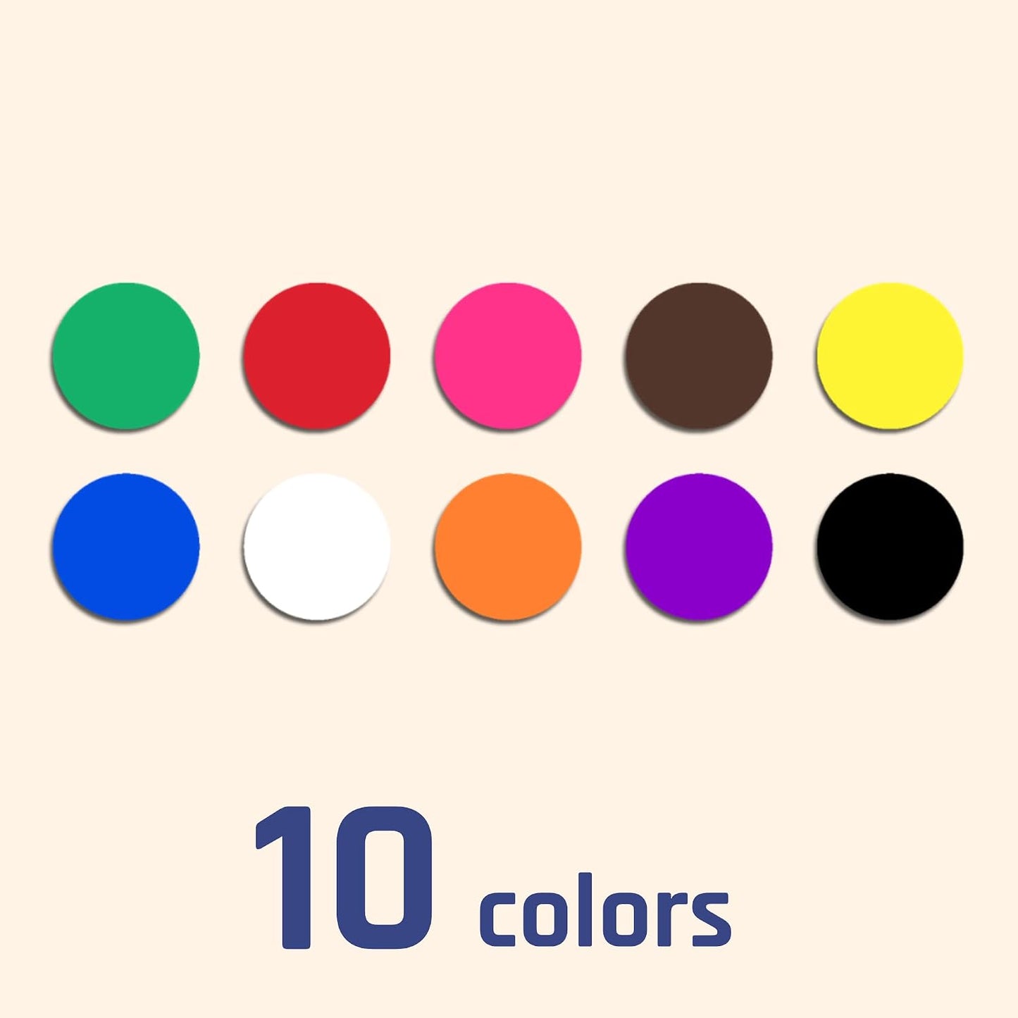 2" Round Large Colored Moving Stickers Labels - 10 Colors, Pack of 240