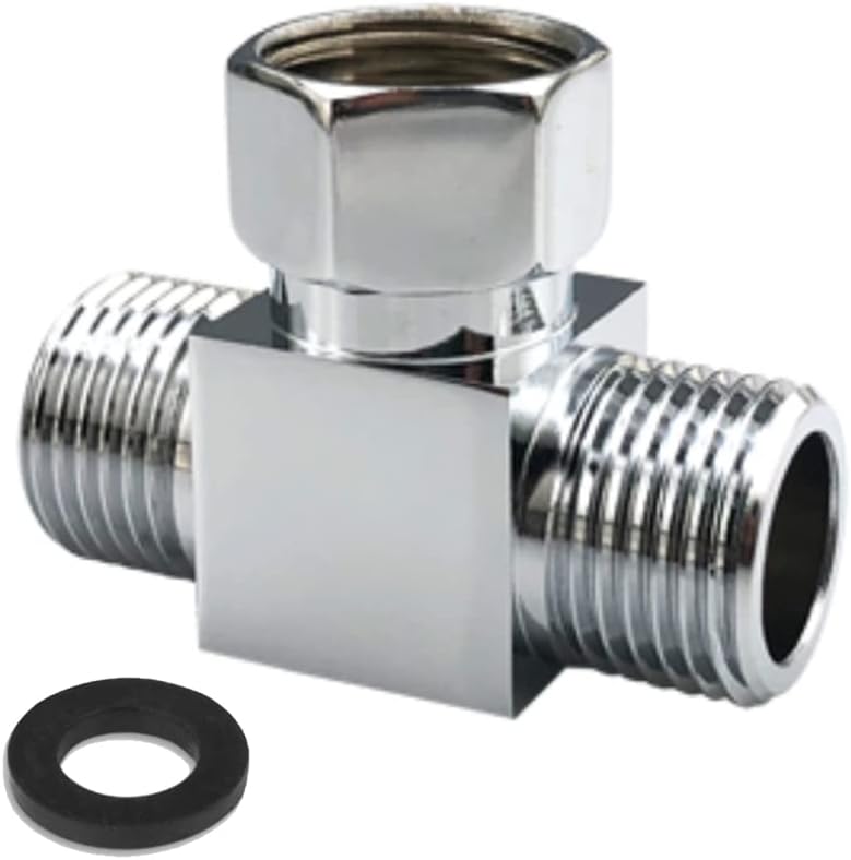Water Diverter Fitting Adapter, Add-A-Tee G1/2" Hose Connector Adapter for Angle Valve adapter, Shower arms, Toliet Bidet Sprayer, Hose Pipe Fittings (3 Way T2)