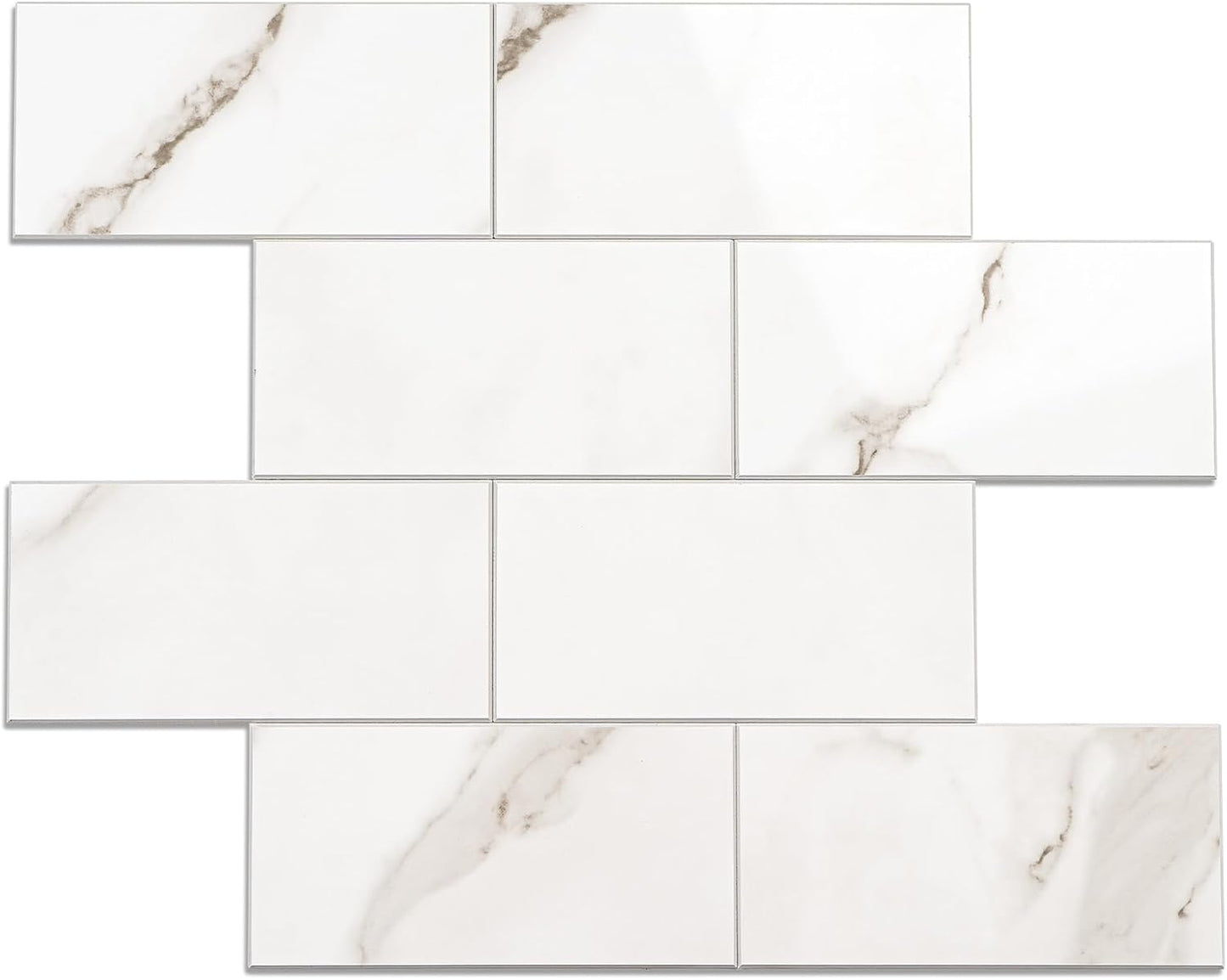 Havenly Peel and Stick Backsplash Tile for Kitchen & Bathroom Walls (White, 10 Tiles - 9.7 sq. ft. (0.9 m²))