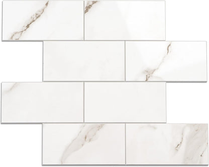 Havenly Peel and Stick Backsplash Tile for Kitchen & Bathroom Walls (White, 10 Tiles - 9.7 sq. ft. (0.9 m²))