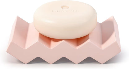 Self Draining Bar Soap Holder Diatomite Soap Dish Fast Drying Soap Saver Small Sponge Caddy for Shower, Bathroom, Kitchen Sink, Kitchen, Blue