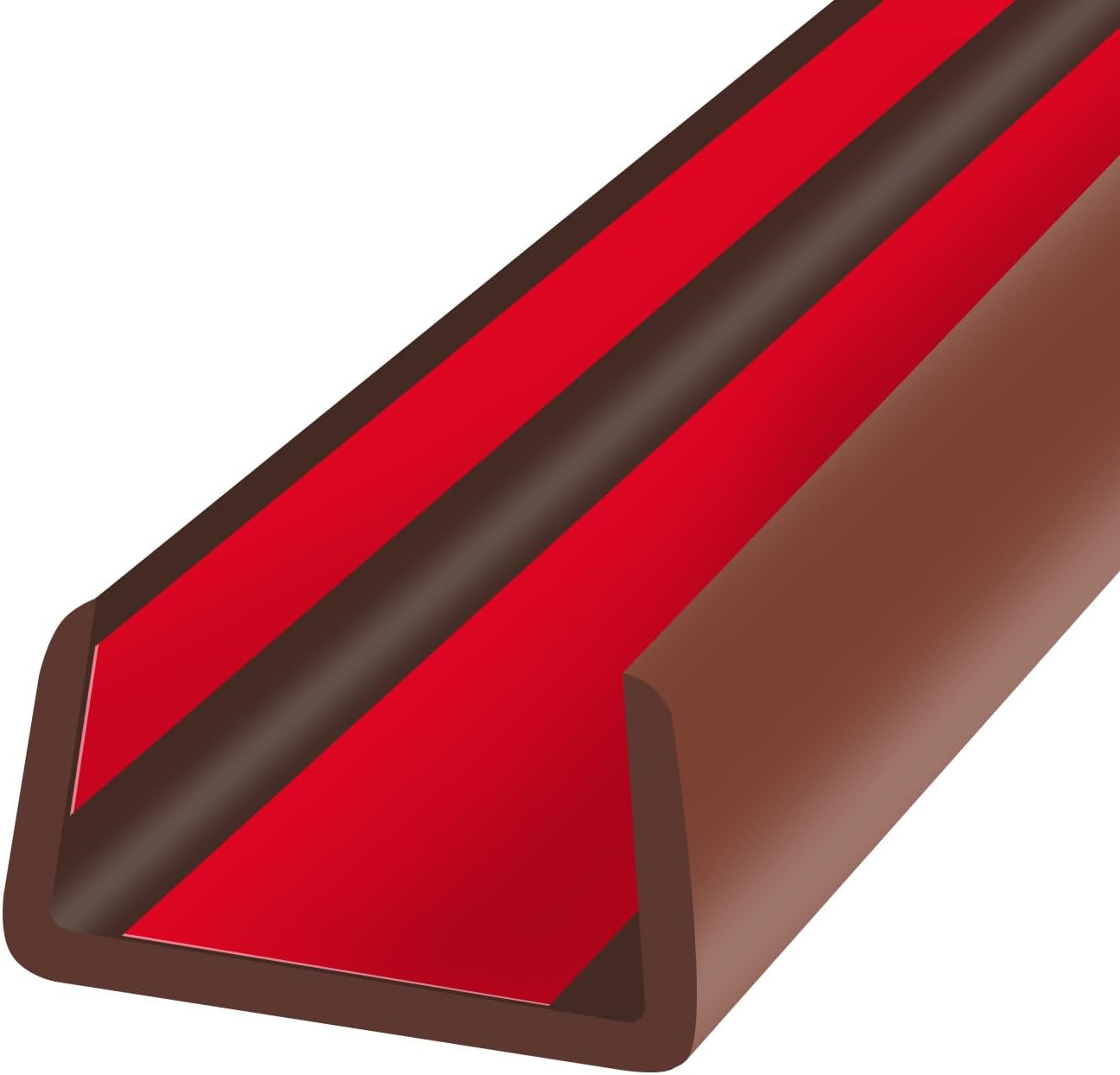 Slimline Cabinet Door Edge Protector, 3/4" Self Adhesive Peel and Stick Rubber Edge Guards, Flexible U Shaped Strips for Kitchen & Garbage Drawer Fronts, Edge Trims for Desks and Shelfves, Black, 10Ft