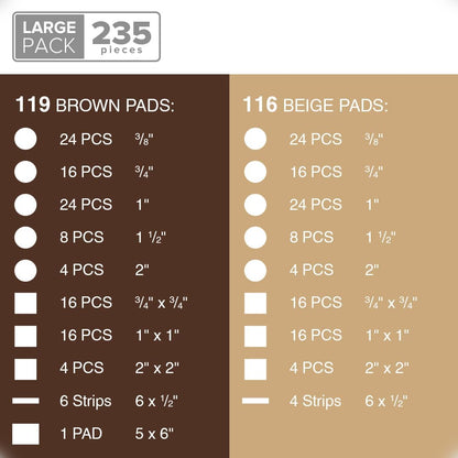 Felt Furniture Pads X-PROTECTOR - 48 Premium Floor Protector Chair Felts for Feet Wood Floors Best Hardwood Protect Your Hard Floors! (Brown)
