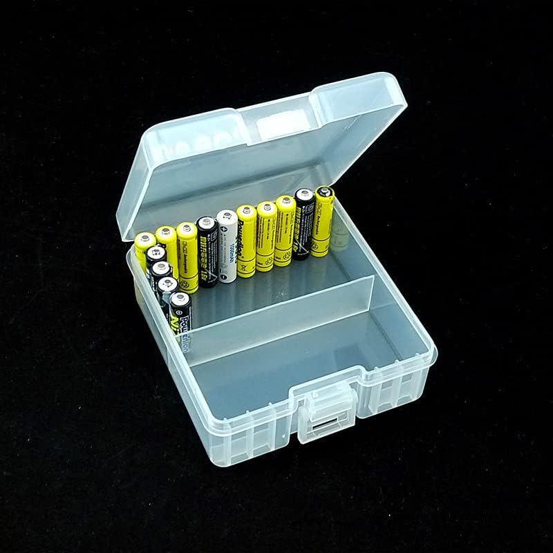 Fielect AAA/AA/C/D Battery Storage Case Holder Organizer Box Transparent