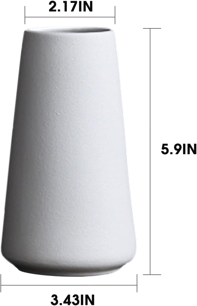 Modern Small Flower Vases 8 Pack - Ceramic, White