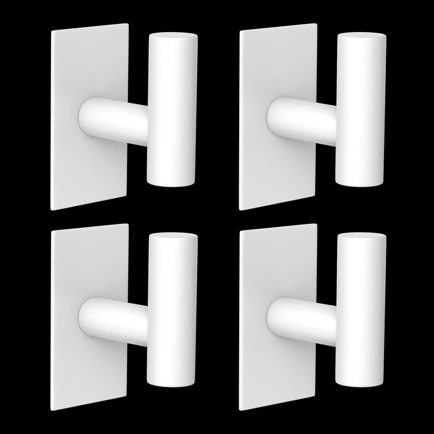VAEHOLD Wall Towel Hooks, Heavy Duty Sticky Holder Waterproof Towel Hooks for Hanging Coat, Clothes, Closet Hook Wall Mount for Kitchen (Silver, 4 Pack)