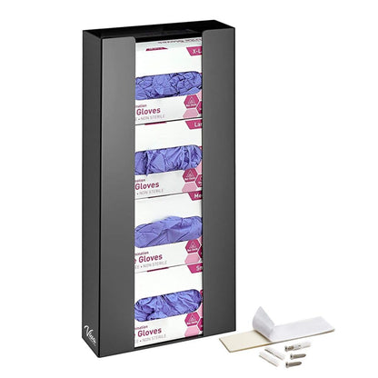 AdirMed VivaEssentials Double Glove Box Holder, Wall Mount or Free Standing Black Acrylic Glove Holder