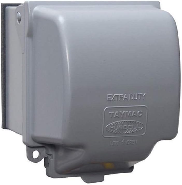 TayMac MX3200 RaynGuard Extra Duty Metal Weatherproof in-Use Cover, 1-Gang, Gray, 3.55 x 3.37 x 6.12 inches