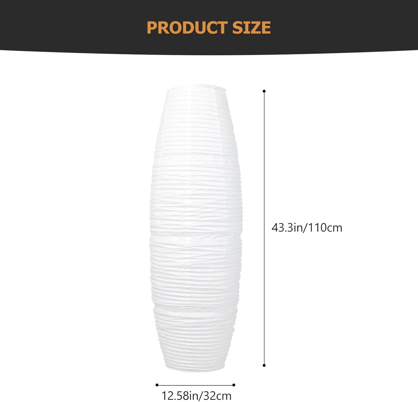 Lurrose Paper Floor Lamp Shade Contemporary Floor Lamps Japanese Style Standing Lamps Shade for Bedside Floor Lamp Living Room White