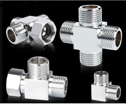 Water Diverter Fitting Adapter, Add-A-Tee G1/2" Hose Connector Adapter for Angle Valve adapter, Shower arms, Toliet Bidet Sprayer, Hose Pipe Fittings (3 Way T2)