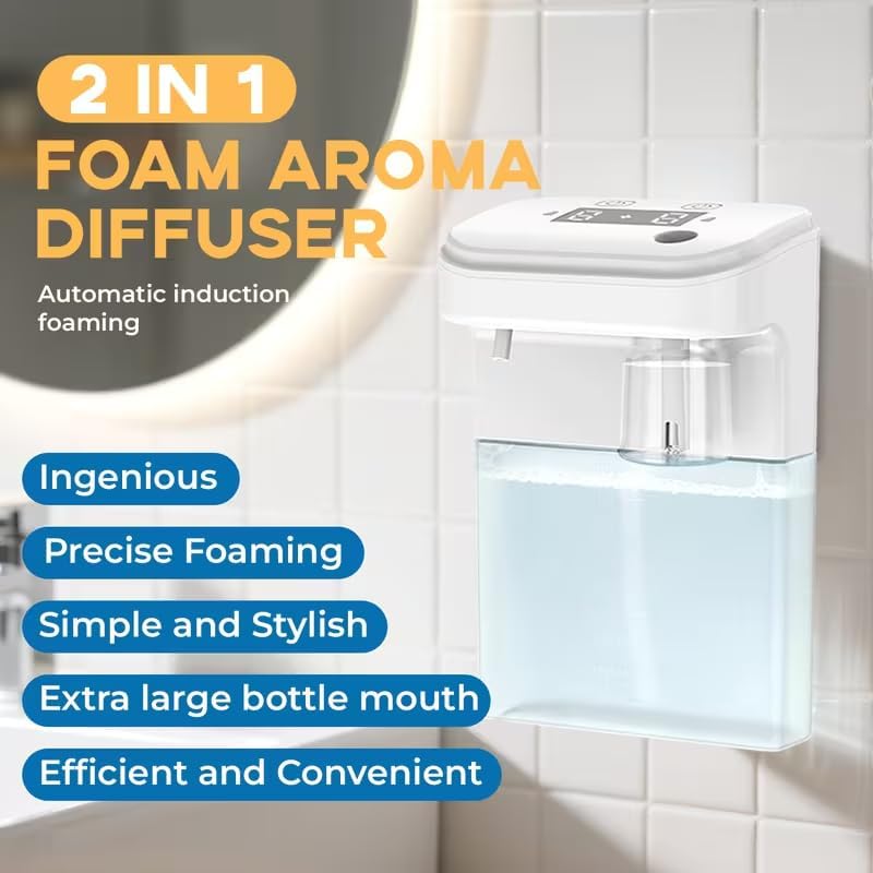 Automatic Soap Dispenser Touchless,Rechargeable Foaming Soap Dispenser,15oz/420ml Smart Hand Soap Dispensers,4-Level Adjustable,Wall Mount for Bathroom Kitchen Dish Soap