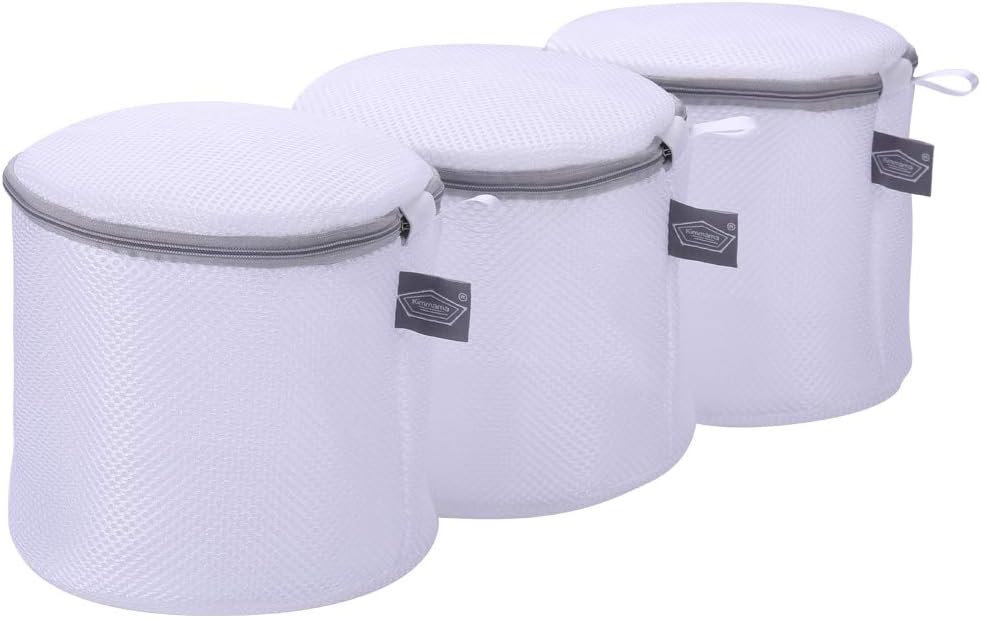 Kimmama Bra Washing Bag for Laundry, Bra Laundry Bag, Sandwish Mesh, 7x7x7" | Lingerie Bag, For Delicates & Underwear, For Washing Machine, Keep Shape, Privacy, Prevent Tangling