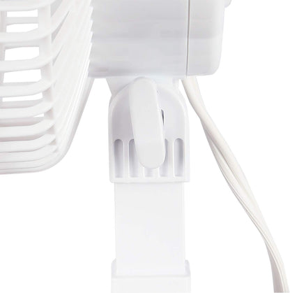 Hurricane Classic 6 Inch Clip Fan, 2 Speed Portable Desk Table Fan with Tilt, White