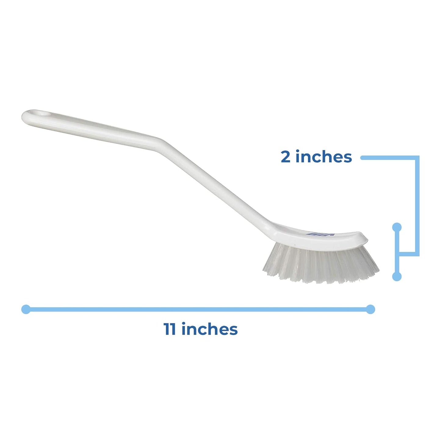 Vikan - Fine Dish Brush - Heavy-Duty, Narrow, Slip-Resistant Cleaning Brush, Polypropylene, Polyester Bristle, 11 Inch, Red, (42874)
