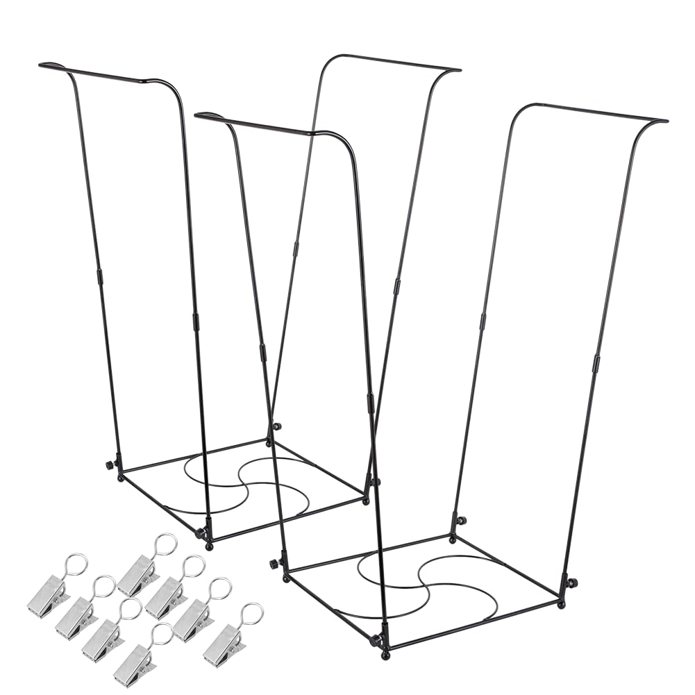 Trash Bag Holder, Garbage Bag Holder, Metal Leaf Bag Holder Stand | Portable Trash Bag Holder for 30-45 Gallon for Lawn, Yard, Camping, Outdoor, S-Shape Base