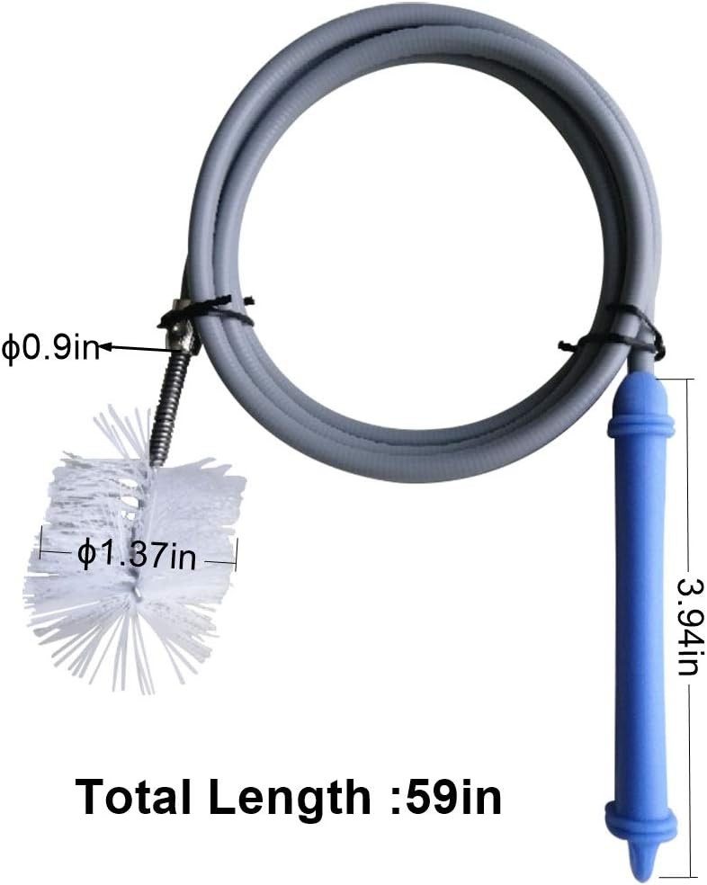 59 Inch Drain Cleaner Brush, Pipe Cleaner Clog Remover for Cleaning Sink, Bathtub,kitchen, AC Pipe,Shower Drain
