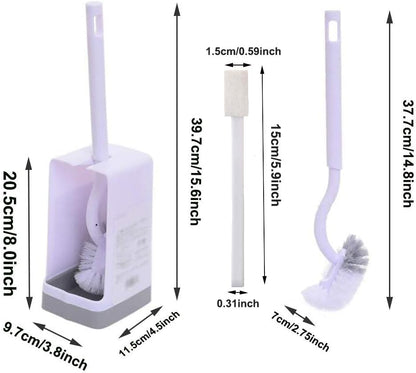 Marbarsse Bathroom Toilet Bowl Brush and Holder, Curved Design Toilet Brush for Deep Cleaning Under Rim, Best Toilet Brush Set, Easy Handy CompactToilet BowlCleaner Brush for Bathroom, 1 Pack