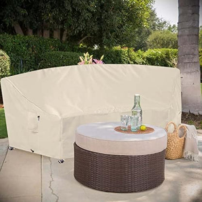 Patio Deck Box Cover, 63x30 Inch Fire Pit Covers with Straps and Handles, Waterproof Heavy Duty Outdoor Furniture Winter Cover for Keter, Suncast, Lifetime Container