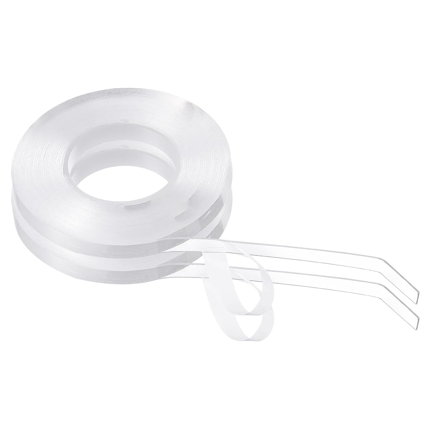 2pcs Double Sided Nano Tape 16.4FT x 0.3" x 0.04" Multipurpose Removable Clear Mounting Tape Washable Waterproof Picture Hanging Adhesive Strips for Walls Carpets Posters