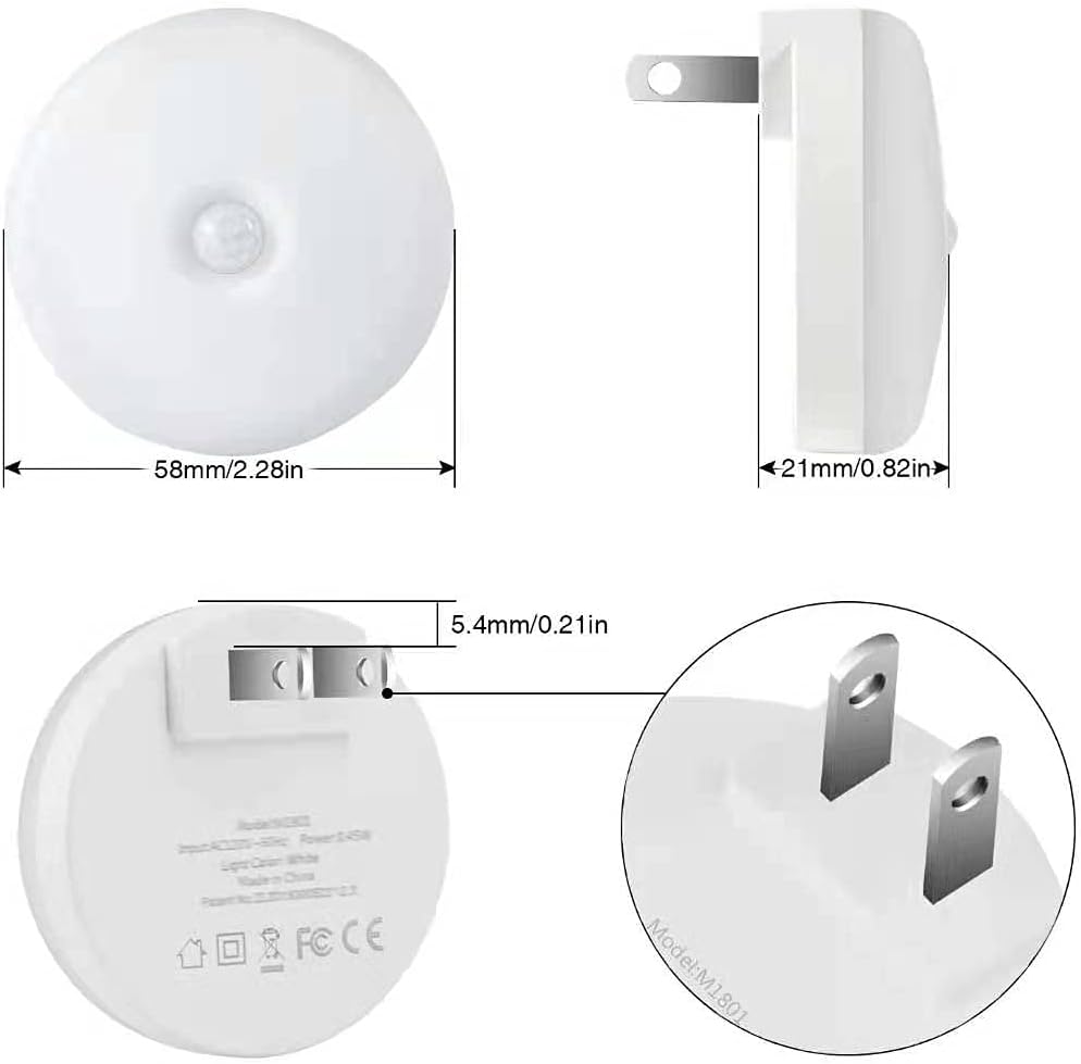 Motion Sensor Night Light, 2 Pack Motion Activated Night Light Plug in, Automatic ON OFF, 3200K Warm Hue, LED Nightlights Plug into Wall, for Bathroom, Kitchen, Bedroom, Kids room, Hallway, Stairway
