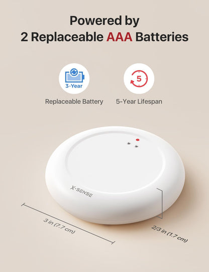 X-Sense Water Leak Detector Kit, Wi-Fi Water Sensor Alarm, SWS0A41 | Base station included for app alerts; water alarm coverage for sinks, heaters, washers, bathrooms, basements and garages