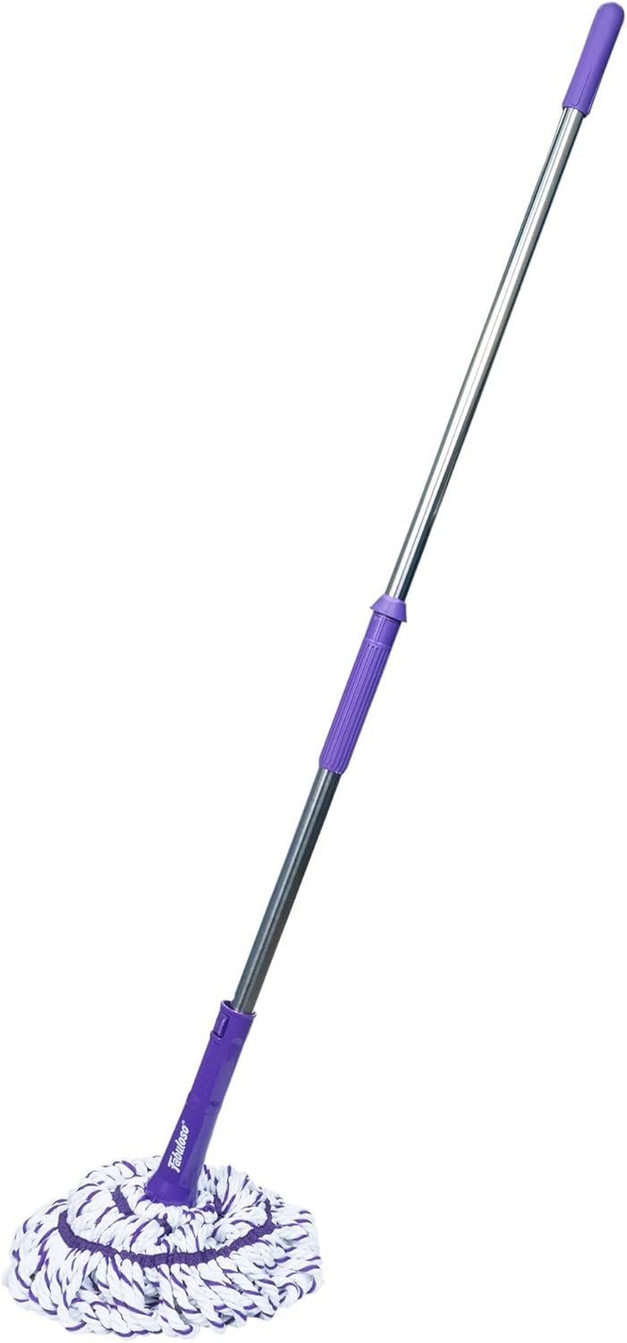 Fabuloso Spin Mop and Bucket Set, Hands-Free Pedal-Activated Spin Wringer, Adjustable Pole, Machine Washable and Replaceable Microfiber Mop Head, Works on All Hard Floor Surfaces