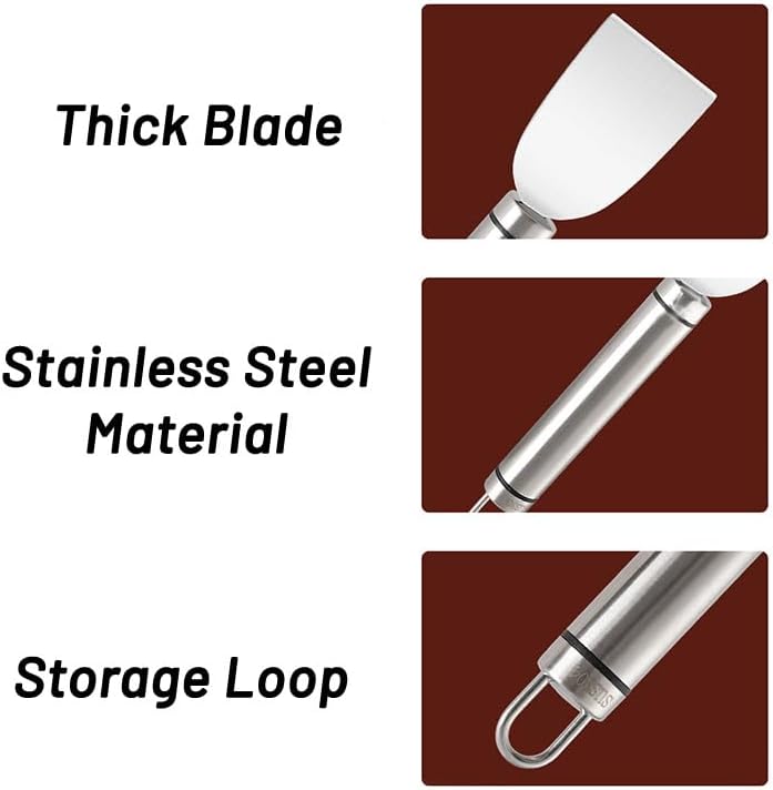 2 Pack Stove Scraper for Tough Case - Wide Using Stainless Steel Scraper for Stove BBQ Grill Kitchen - Scraper for Cleaning Stove Top, Cooktop, Oven, Glass Scraper