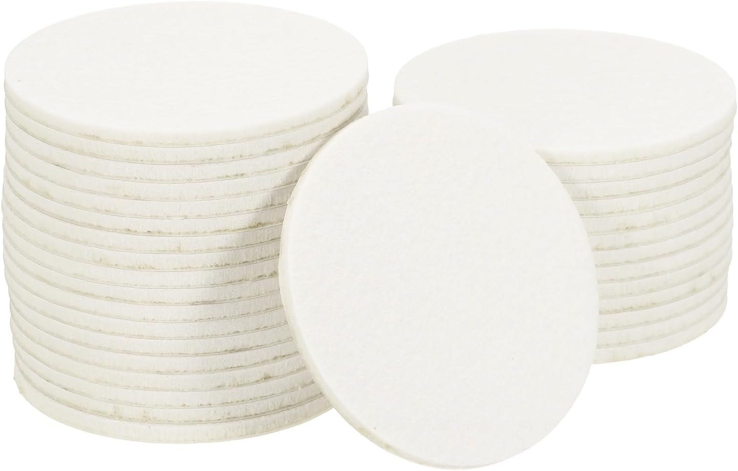 uxcell 32Pcs Non Slip Furniture Pads, 3" Round Self Adhesive Felt Bumpers Noise Reducing Furniture Feet Floor Protector for Chairs Tables Furniture Legs (White 0.2" Thick) - Colors A