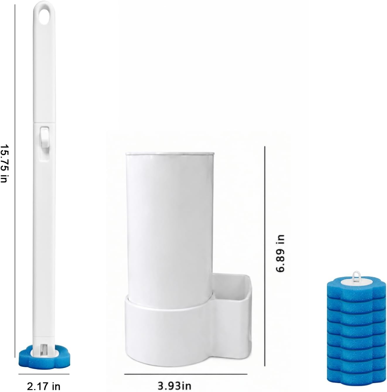 Disposable Toilet Brush with 48 Refills,Toilet Cleaning Supplies,Toilet Wand Brush Starter Kit,Wall Mounted Toilet Bowl Cleaner Brush with Holder for Bathroom Deep Cleaning & Hygiene (White)