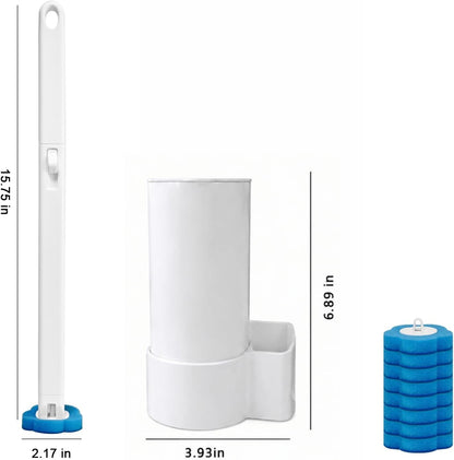 Disposable Toilet Brush with 48 Refills,Toilet Cleaning Supplies,Toilet Wand Brush Starter Kit,Wall Mounted Toilet Bowl Cleaner Brush with Holder for Bathroom Deep Cleaning & Hygiene (White)