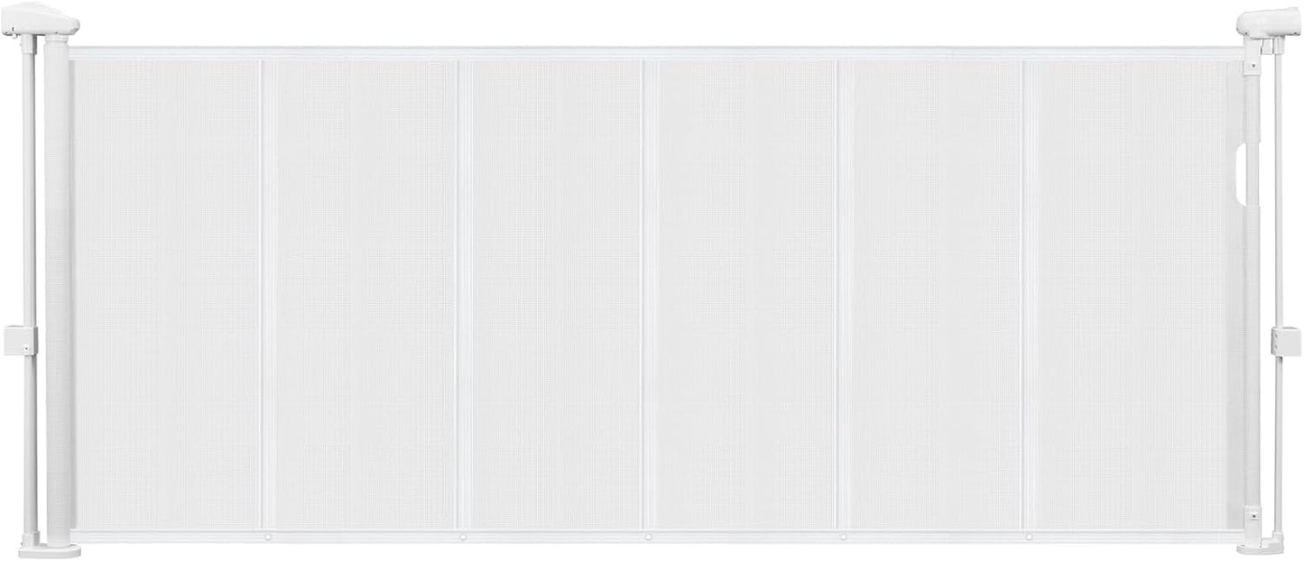 VEVOR Retractable Baby Gate, 34 inch Tall, Extends up to 71 inch Wide, Retractable Gate for Kids or Pets, Mesh Material, Easy to Install for Indoor Stairs, Doorways, Hallways, Playrooms, Gray