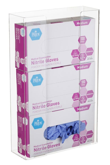 AdirMed VivaEssentials Double Glove Box Holder, Wall Mount or Free Standing Black Acrylic Glove Holder