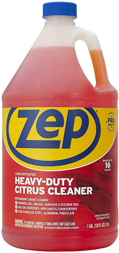 Zep Heavy-Duty Citrus Degreaser and Cleaner - 24 oz (Case of 2) ECZUCIT242 - Restaurant Grade, Removes Oil, Grease, Adhesive, and Kitchen Soil on Stovetops, Appliances