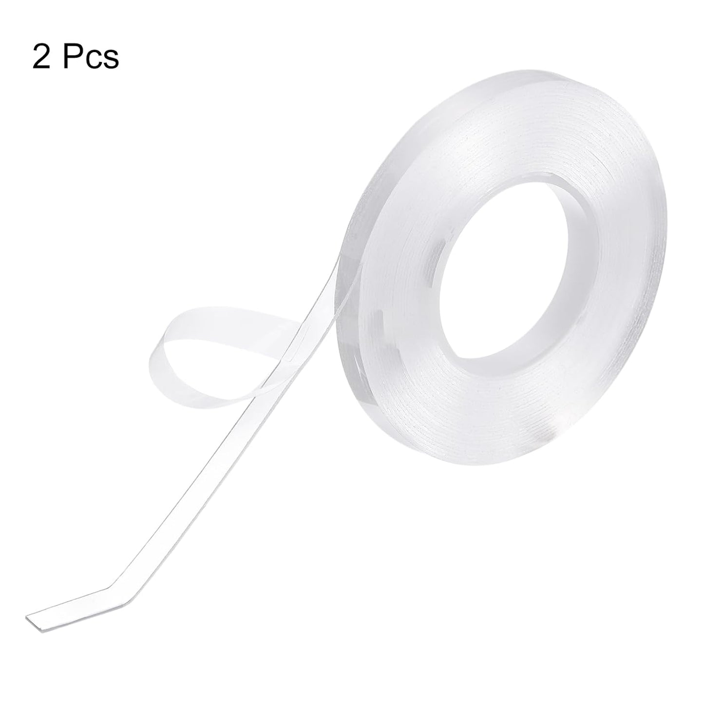 2pcs Double Sided Nano Tape 16.4FT x 0.3" x 0.04" Multipurpose Removable Clear Mounting Tape Washable Waterproof Picture Hanging Adhesive Strips for Walls Carpets Posters