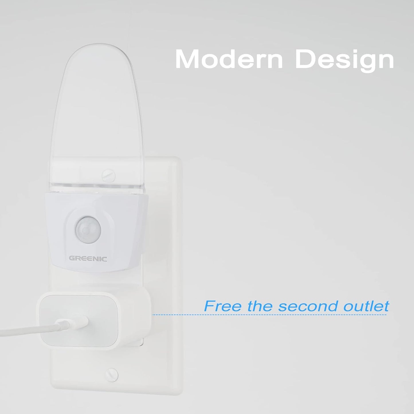 GREENIC Blue Motion Sensor Night Light Plug in 2 Pack, 0.5W LED Motion Detector Night Light Lamp, Automatic Motion Activated Nightlights for Modern Home Decor, Living Room, Bedroom, Bathroom, Kitchen
