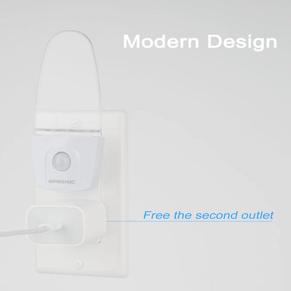 GREENIC Blue Motion Sensor Night Light Plug in 2 Pack, 0.5W LED Motion Detector Night Light Lamp, Automatic Motion Activated Nightlights for Modern Home Decor, Living Room, Bedroom, Bathroom, Kitchen