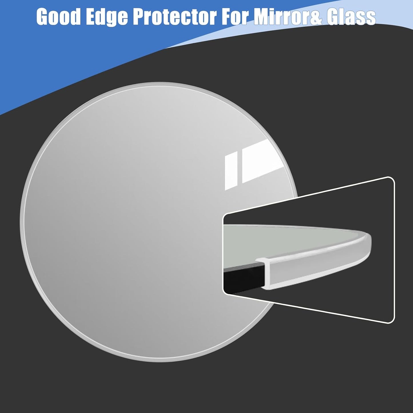 Clear Rubber Edge Trim, Self-Adhesive Silicone Edge Trim, Edge Protector for Sheet Metal, Glasses or Flexi Glasses, Silicone Rubber Material, Transparent Color, Fit 1/4"(6mm), U Channel Edge Guard