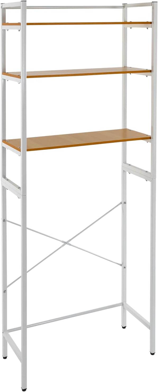 Over The Washer and Dryer Storage Shelf, 3-Tier Floor-Standing Storage Rack Metal Utility Organizer for Laundry Room Bathroom Kitchen