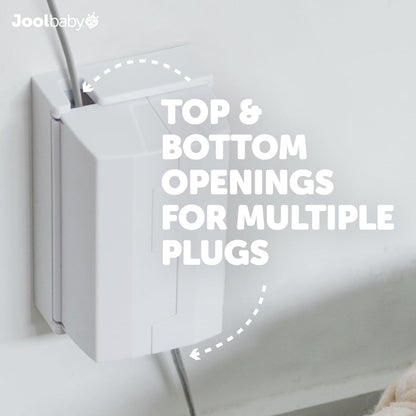 Jool Baby Outlet Cover Box for Child Safety (2 Pack) Duplex & Decorator Electrical Outlet Plates, Concealed Access Buttons, and Spacious Compartment