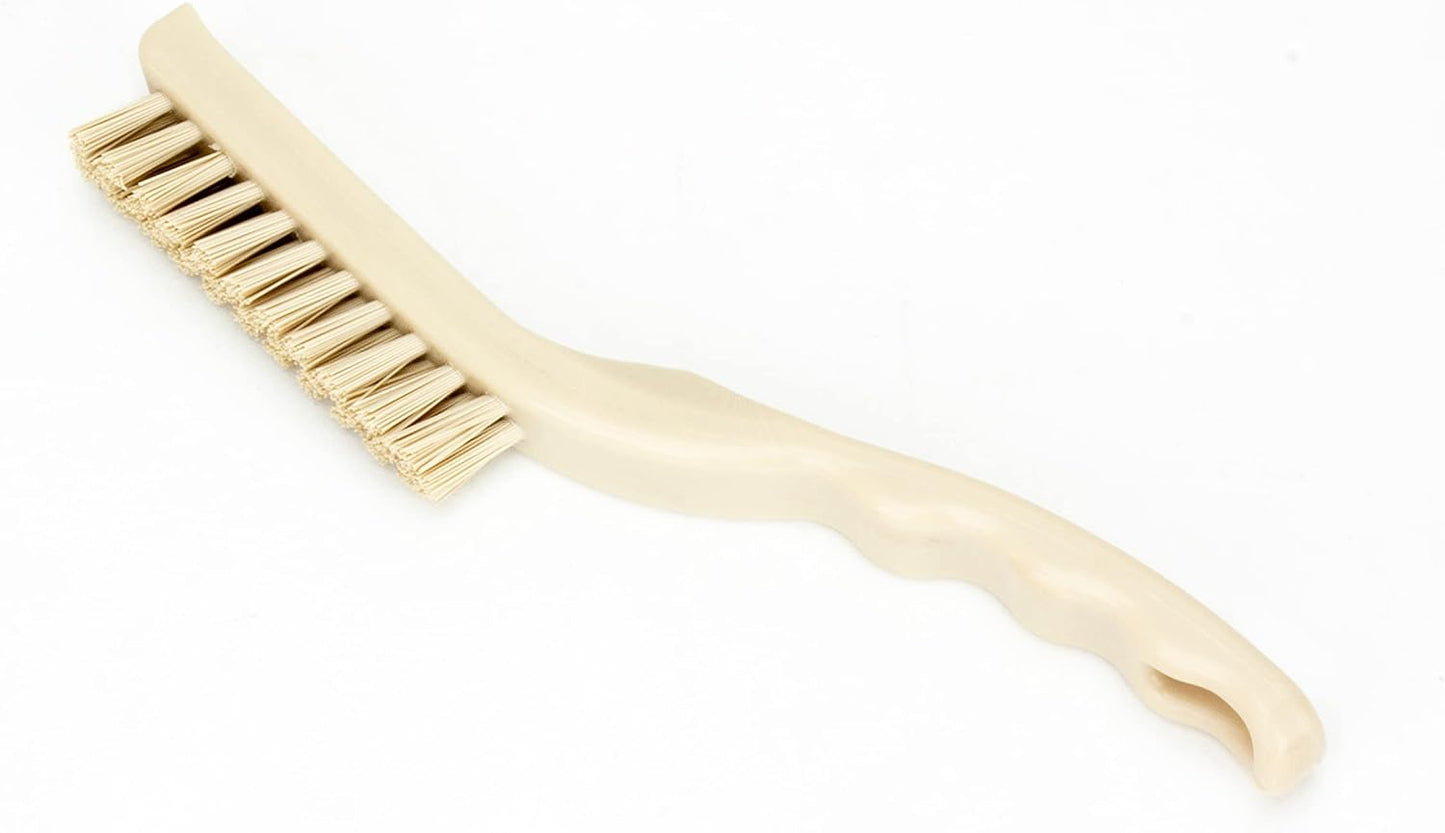 SPARTA Flo-Pac Grout Brush with Nylon Bristles, Scrubber with Handle for Bathroom and Kitchen Tile, 8", White