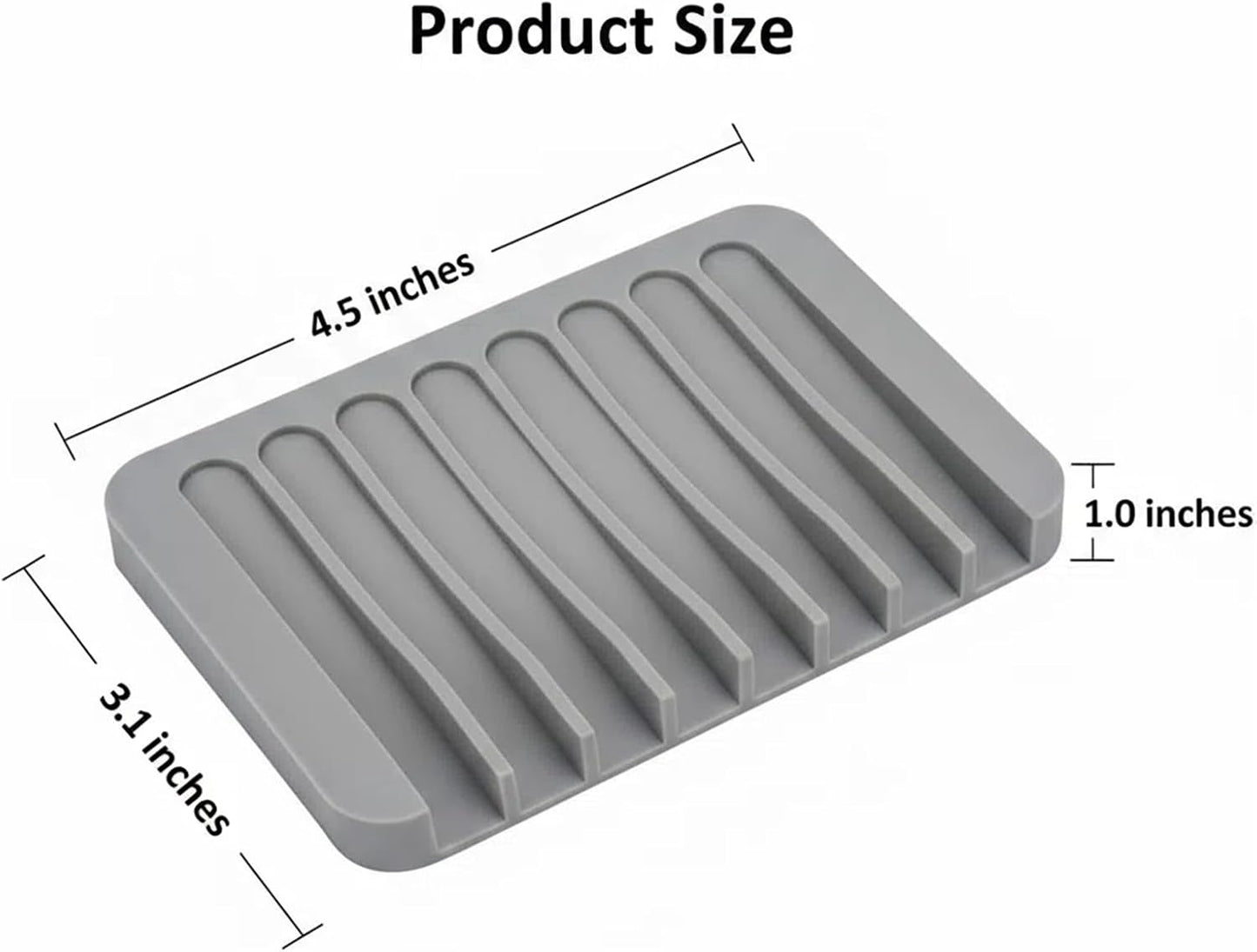 Asltw 2 PCS Soap Holder, Self Draining Soap Dishes, Premium Silicone Soap Holder, Bathroom, Kitchen, Sponges, Keep Soaps Bars Dry Clean, Extend Life Easy Clean Non - Slip Design