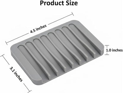 Asltw 2 PCS Soap Holder, Self Draining Soap Dishes, Premium Silicone Soap Holder, Bathroom, Kitchen, Sponges, Keep Soaps Bars Dry Clean, Extend Life Easy Clean Non - Slip Design