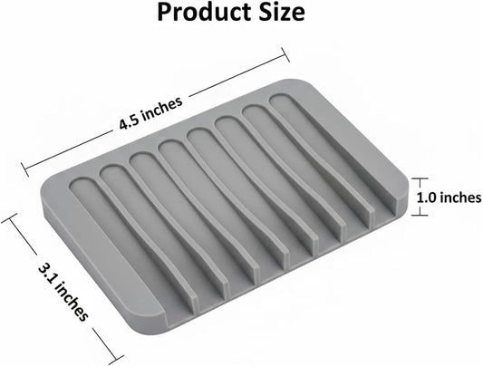 Asltw 2 PCS Soap Holder, Self Draining Soap Dishes, Premium Silicone Soap Holder, Bathroom, Kitchen, Sponges, Keep Soaps Bars Dry Clean, Extend Life Easy Clean Non - Slip Design