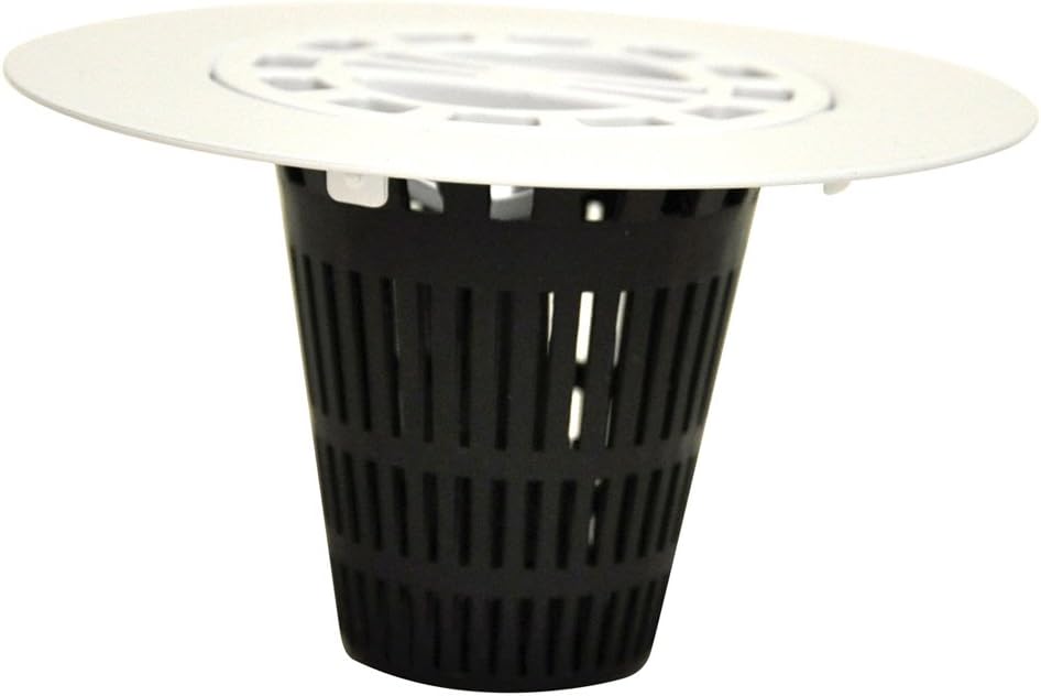 Danco Snap-in Shower Drain Cover with in-Drain Hair Catcher, 4-1/4" Round, White Strainer, (10533)