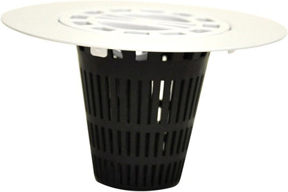 Danco Snap-in Shower Drain Cover with in-Drain Hair Catcher, 4-1/4" Round, White Strainer, (10533)