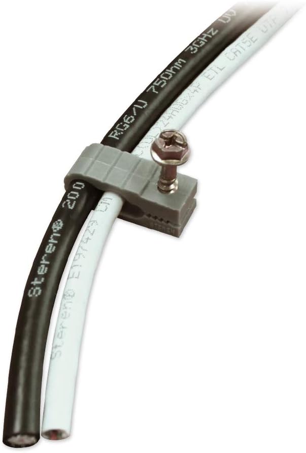 STEREN Coaxial Cable Clips - Cable Holder - Wire Clips - Siding Clips For Hanging - Cord Holder For Desk - Cable Clamps - Cord Clip - Wire Organizer Clips - Tv Mount Screws - Black - 100 Pack