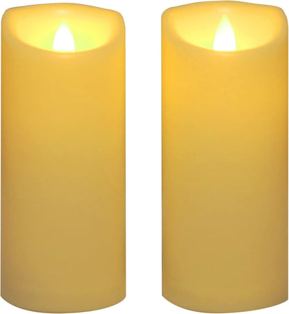 CANDLE CHOICE Waterproof Outdoor Battery Operated Flameless Candles with Remote Timer Plastic Flickering Fake Electric LED Pillars for Lantern Garden Wedding Christmas Decorations 3x4 Inches 3 PCS